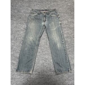 Old Navy Mens Straight Leg Jeans 32x30 Blue Denim Distressed Vtg Wash (Mexico)